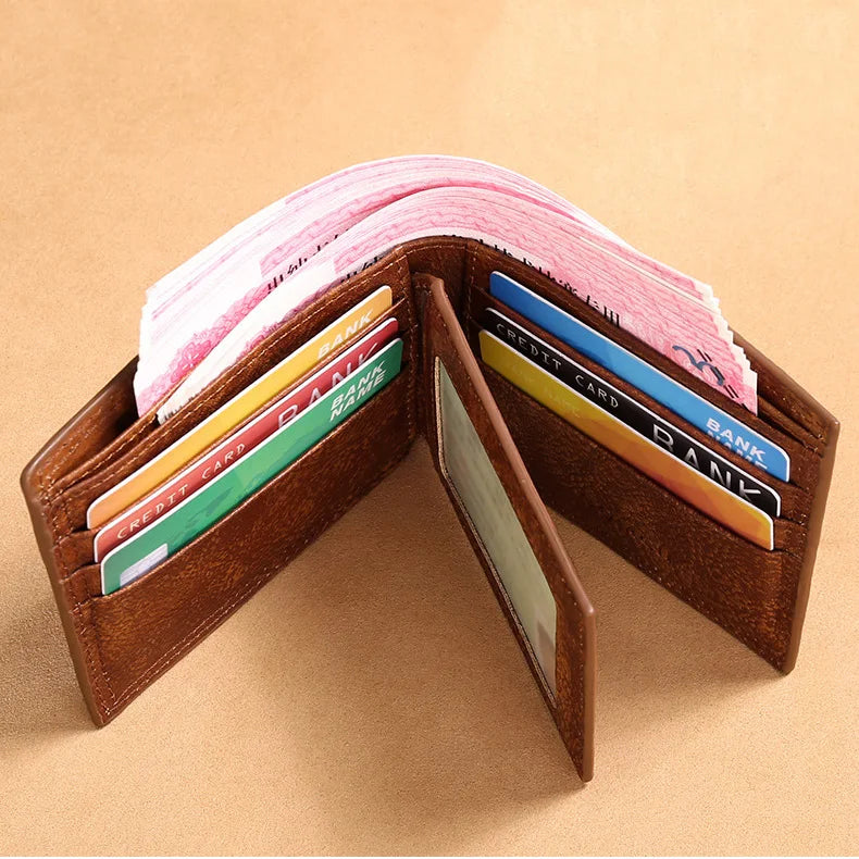 RFID Cowhide Leather Men Wallet High Quality