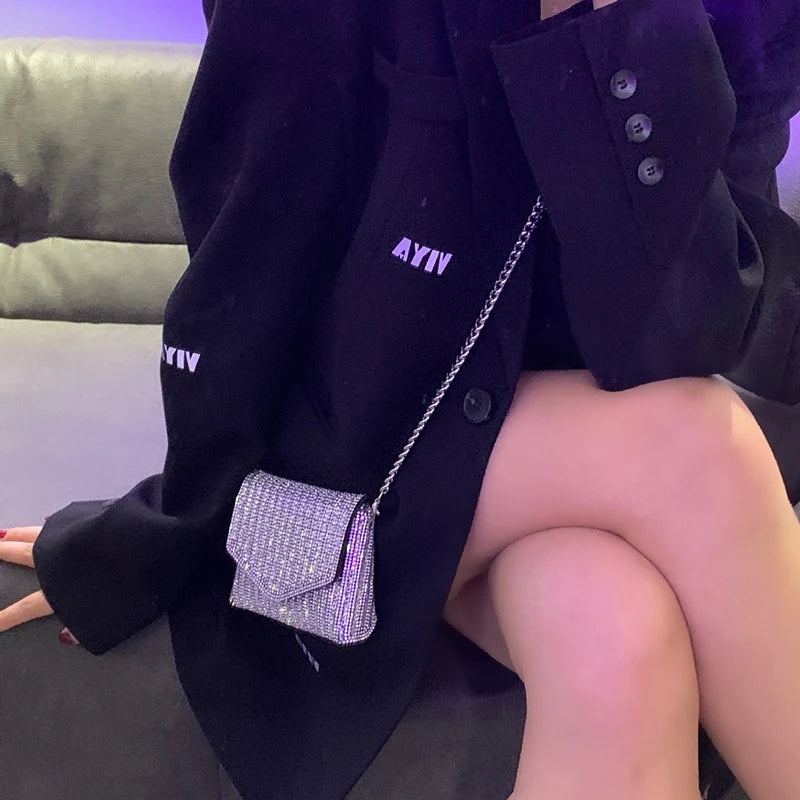 Rhinestone Evening Bag Clutch Chain Shoulder Bags
