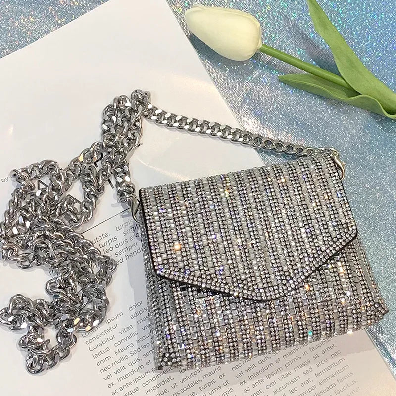 Rhinestone Evening Bag Clutch Chain Shoulder Bags