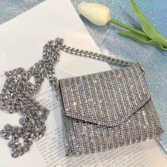 Rhinestone Evening Bag Clutch Chain Shoulder Bags