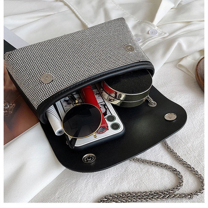 Rhinestone Evening Bag Clutch Chain Shoulder Bags