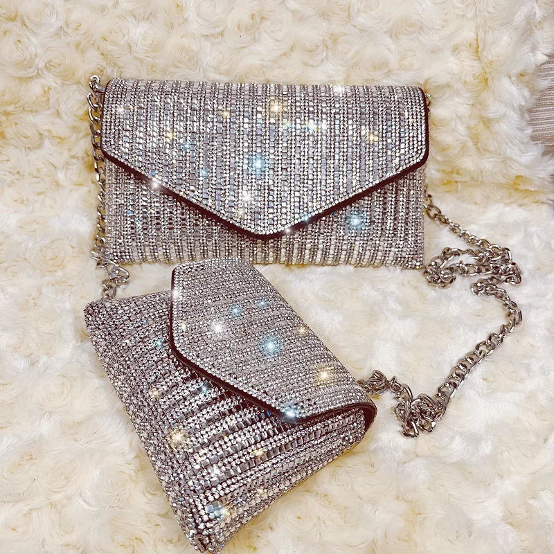 Rhinestone Evening Bag Clutch Chain Shoulder Bags