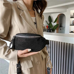 Sparkling Rhinestone Chain Crossbody Bag for Women