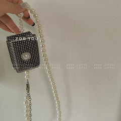 Rhinestone Mini Messenger Bag Detachable Chain Belt Female Network