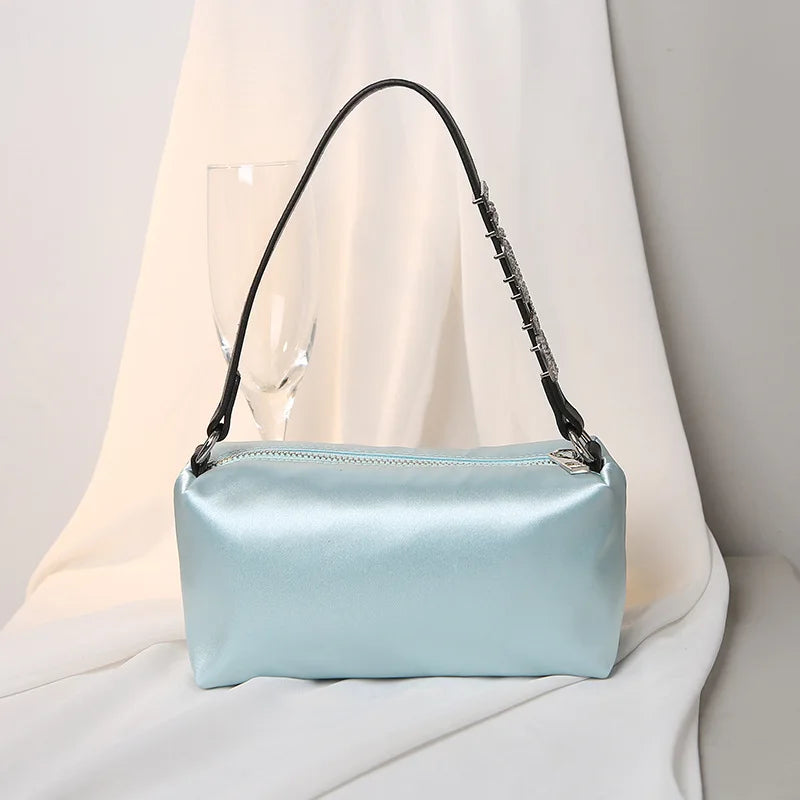 Rhinestone Hobos Bag Crystal Chain Sling Top-handle Handbag