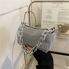 Rhinestone Women Bag Armpit Handbag Crossbody Shoulder Bag Female Shining Purse