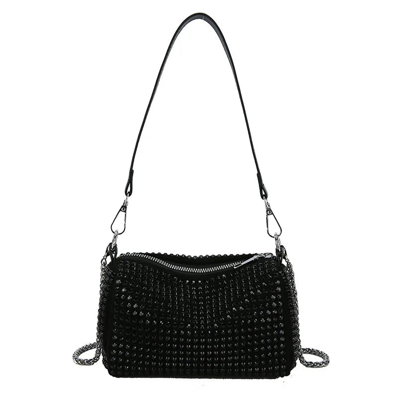 Rhinestone Chain Messenger Bag Women's Handbag