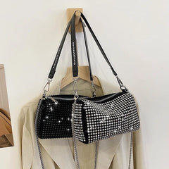Rhinestone Chain Messenger Bag Women's Handbag