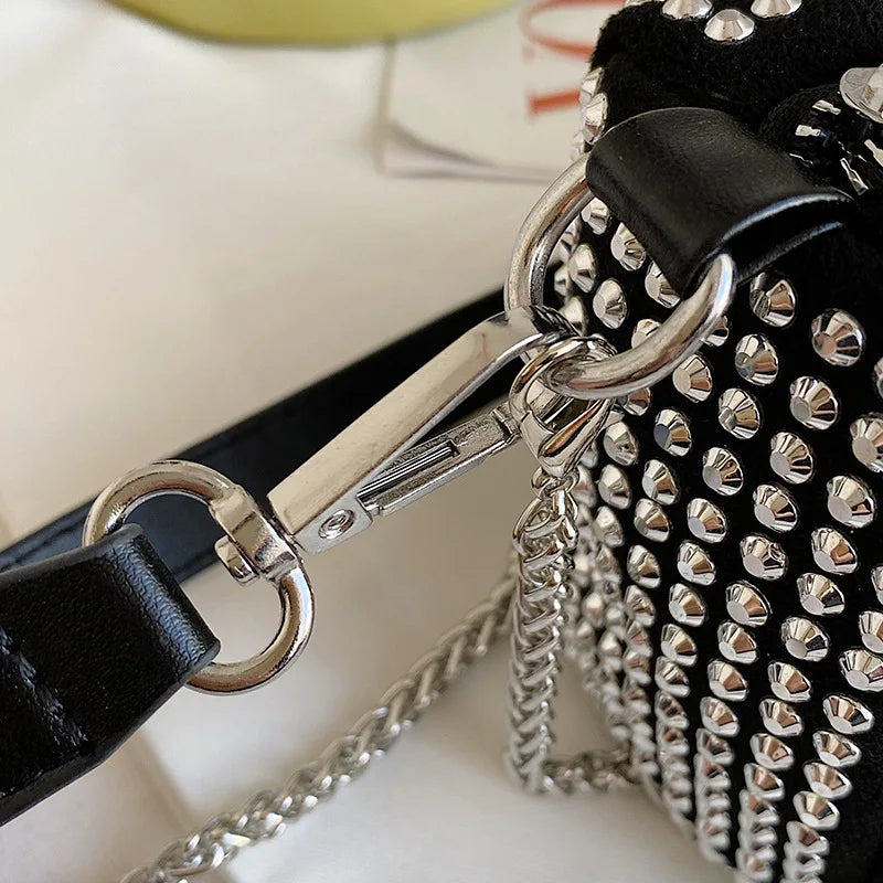 Rhinestone Chain Messenger Bag Women's Handbag