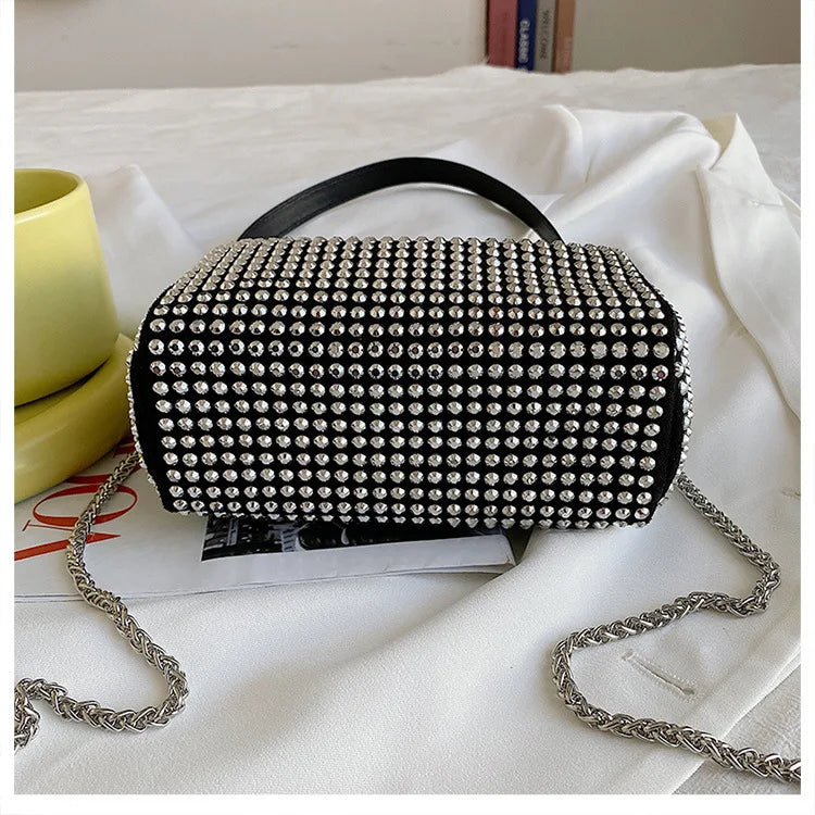 Rhinestone Chain Messenger Bag Women's Handbag