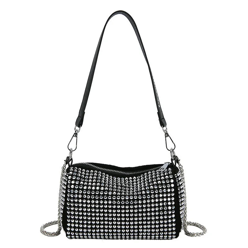 Rhinestone Chain Messenger Bag Women's Handbag