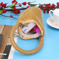 Metal Evening Clutch Bag Lady Diamond Handbag Wedding Bag