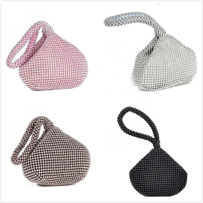 Metal Evening Clutch Bag Lady Diamond Handbag Wedding Bag