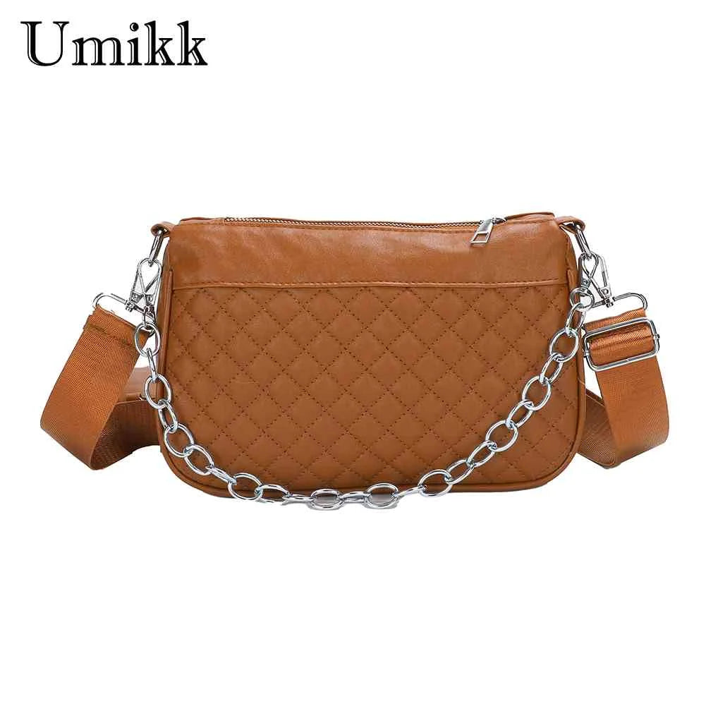 Rhombic Lattice Commute Bag Embroidered Chain Female Square Bag