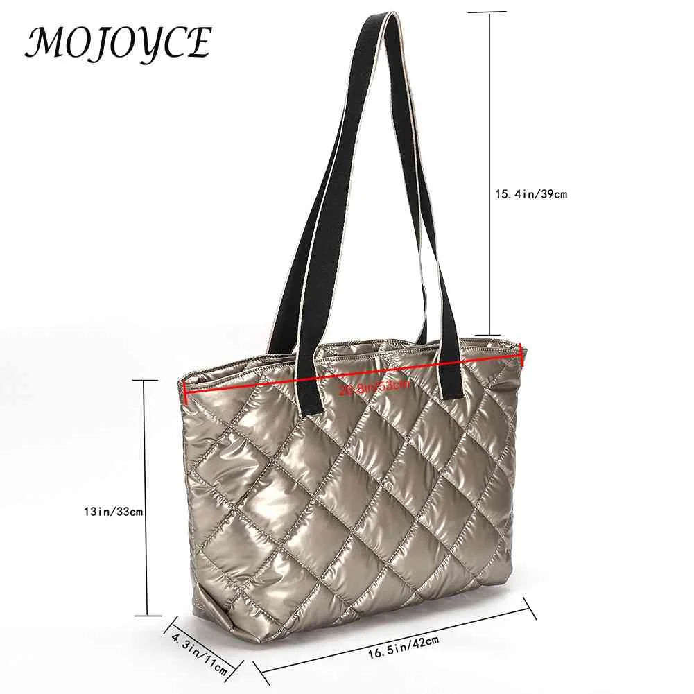 Rhombic Lattice Ladies Handbags Large Capacity Women Cotton-padded Bag