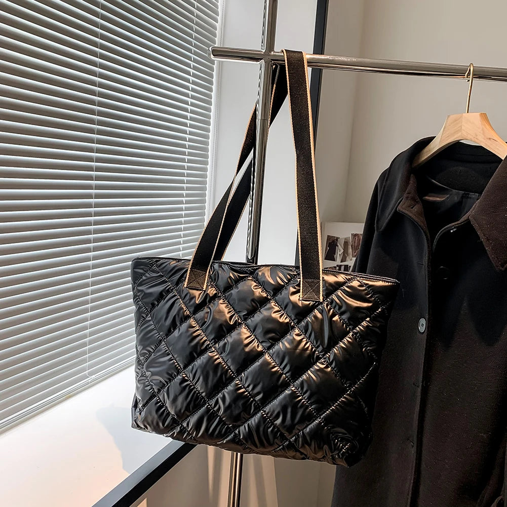 Rhombic Lattice Shoulder Bag Large Capacity Women Female Hand Bag
