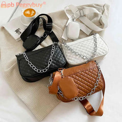 Embroidered Chain Women Crossbody Bag with Small Purse for Travel
