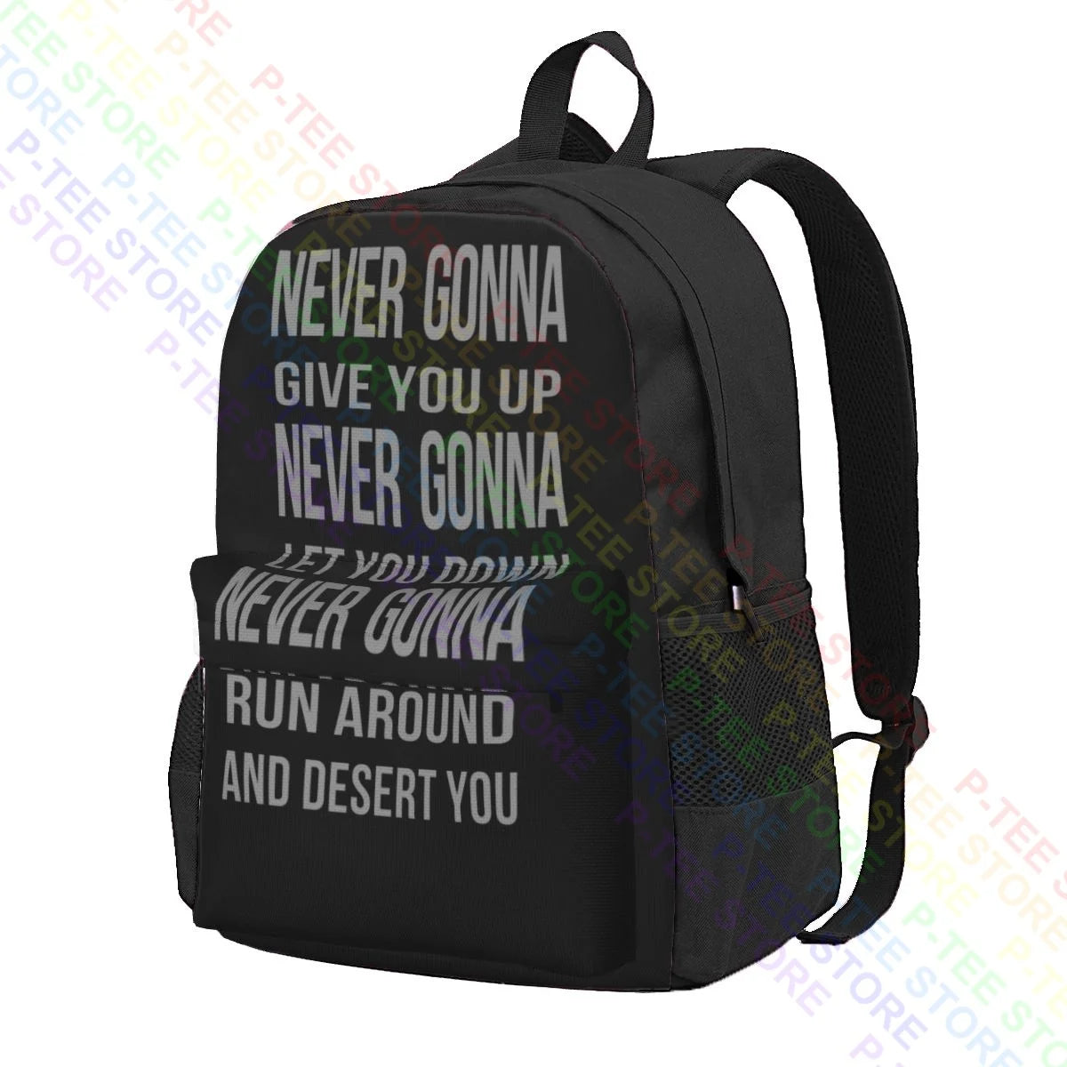 Rick Astley Never Gonna Lyrics Music Song Large Capacity Backpack