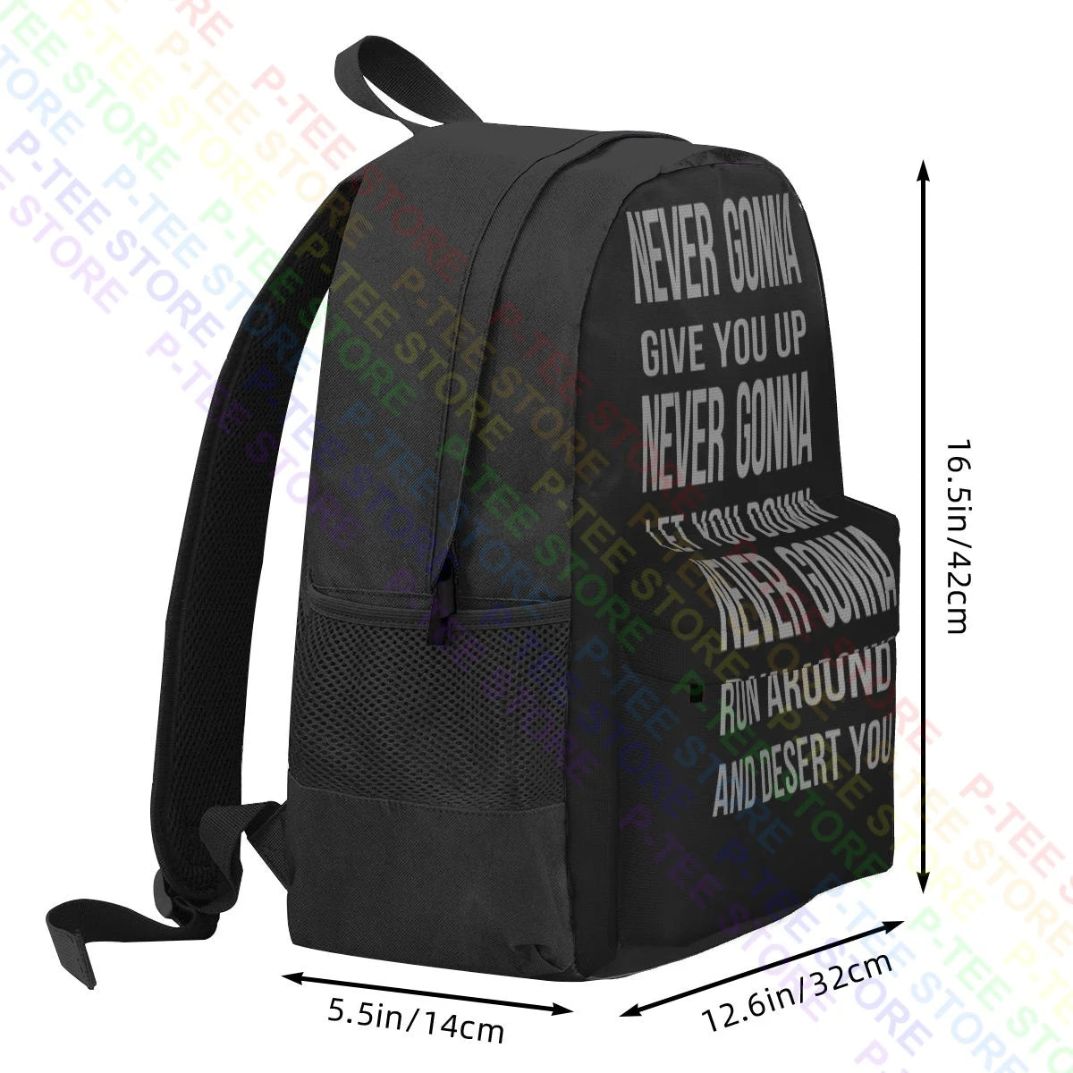 Rick Astley Never Gonna Lyrics Music Song Large Capacity Backpack