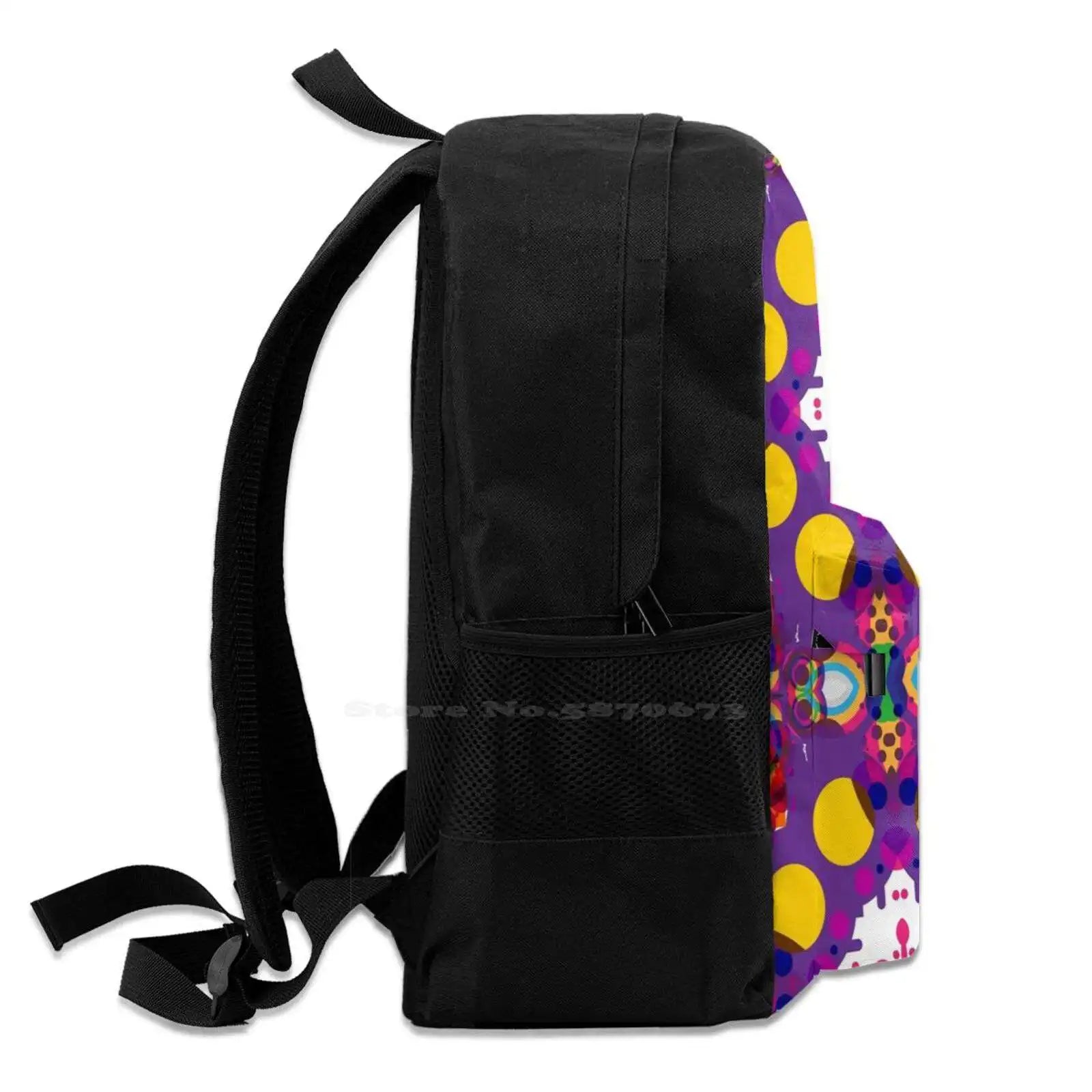Colorful Rings Abstract Seamless Pattern Backpack