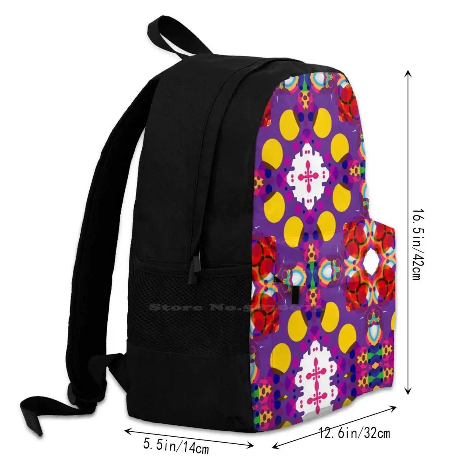 Colorful Rings Abstract Seamless Pattern Backpack