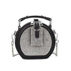 Circular Crossbody Bag Beading Chain Shoulder Handbag