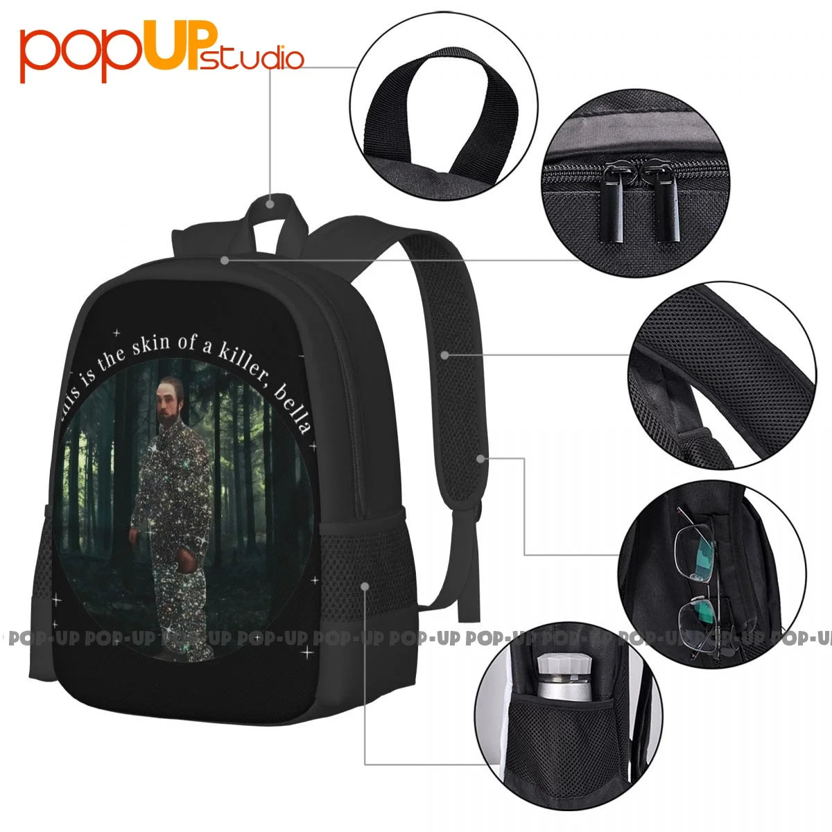 Robert Pattinson Killer Bella Backpack Large Capacity Shopping Bag