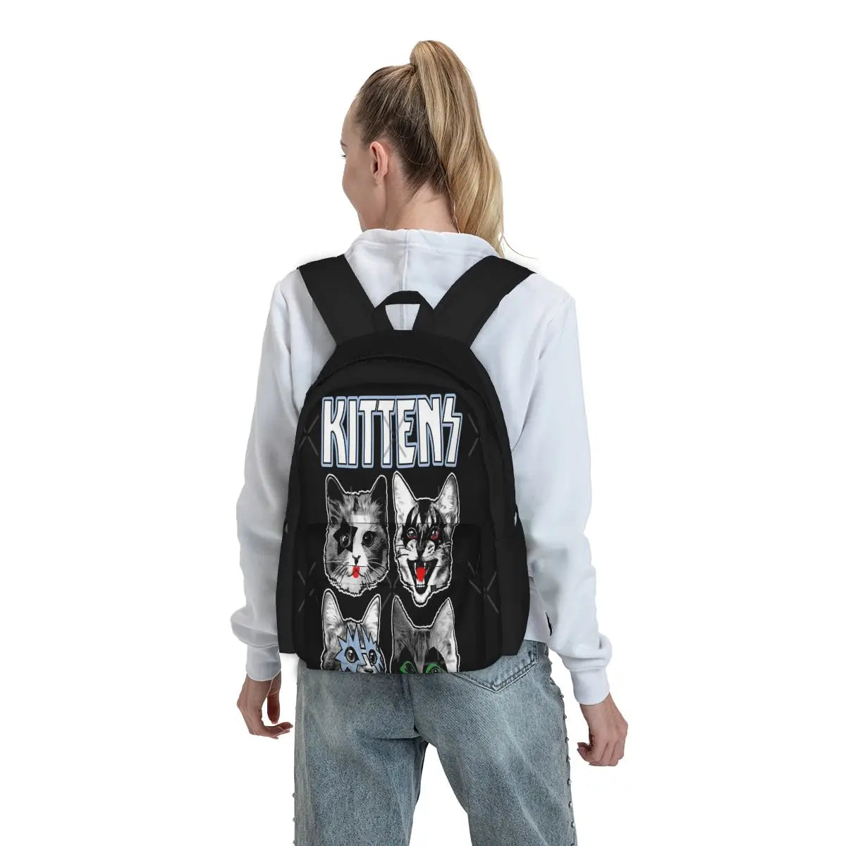 Rock Star Kittens Backpacks Men's Women's Summer School Boy