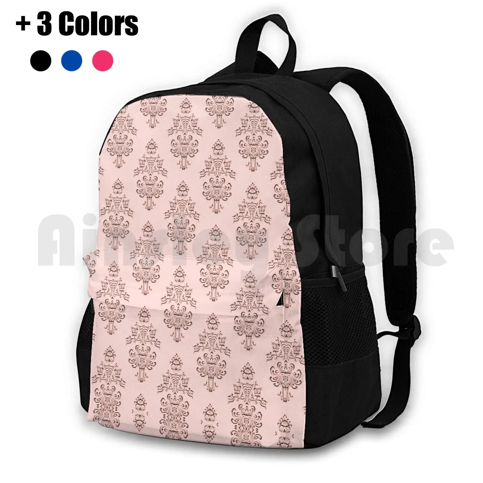 Rose Haunted Mansion Wallpaper Carving Hiking Backpack