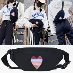 Rose Love Print Waist Bag Chest Pack for Women Unisex Hip Bag