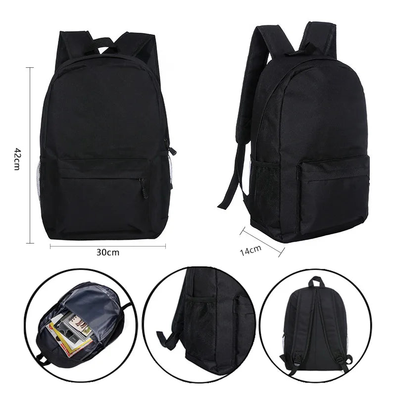 Rose Pink Letter Backpack Canvas Travel Female Shoulder Bags