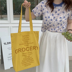Rose Pink Women Canvas Shoulder Bag Eco Reusable Ladies Daily Shopping Bags