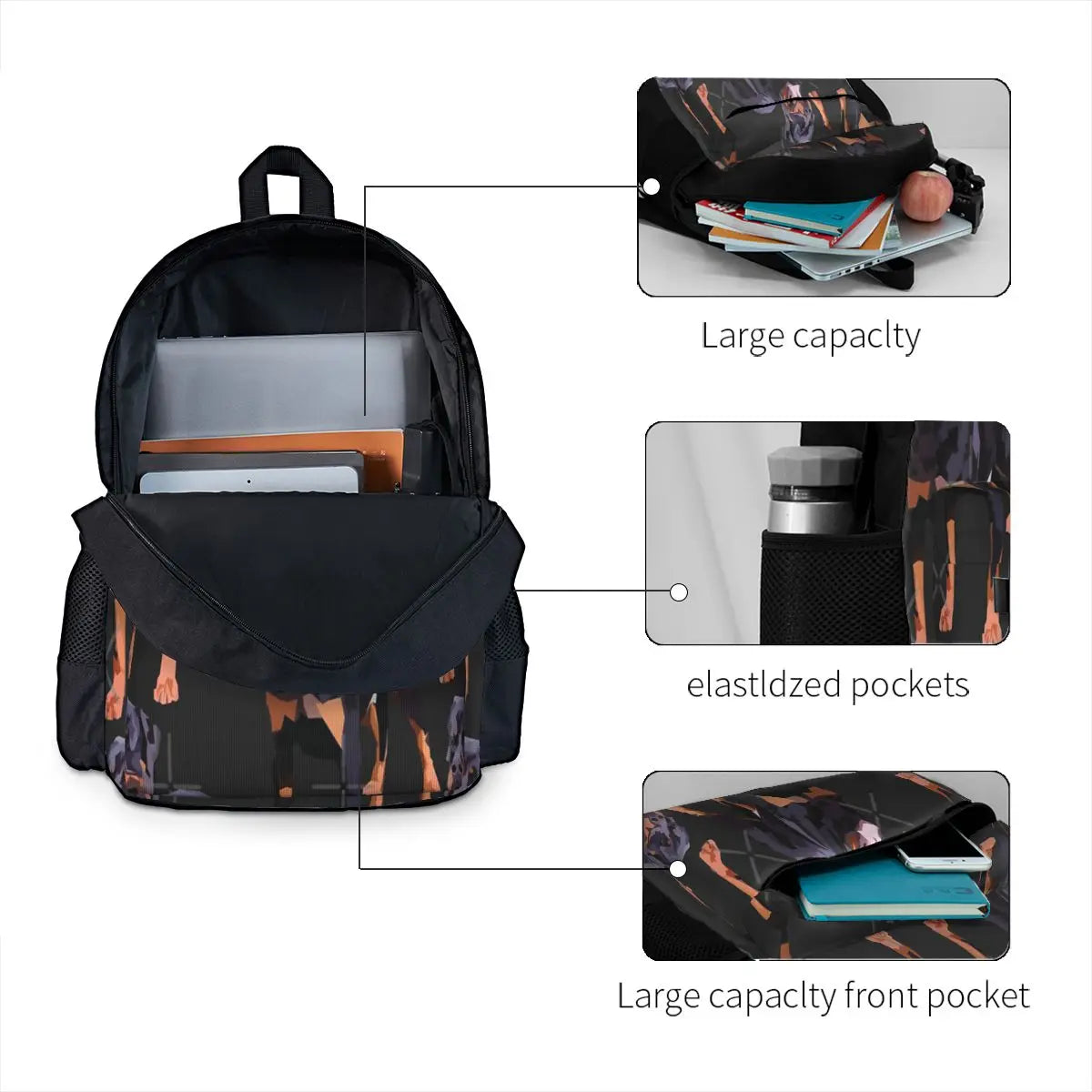 Rottweiler Backpacks Men's & Women's Bag Student