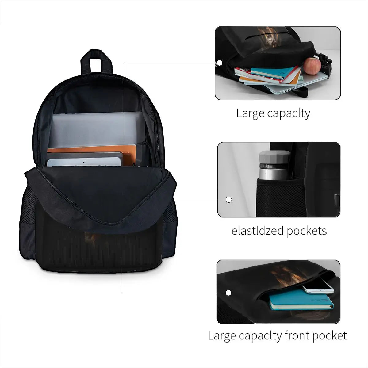 Rottweiler 'The Boss' Dog Backpacks Men's & Women's Kpop Style Backpacks