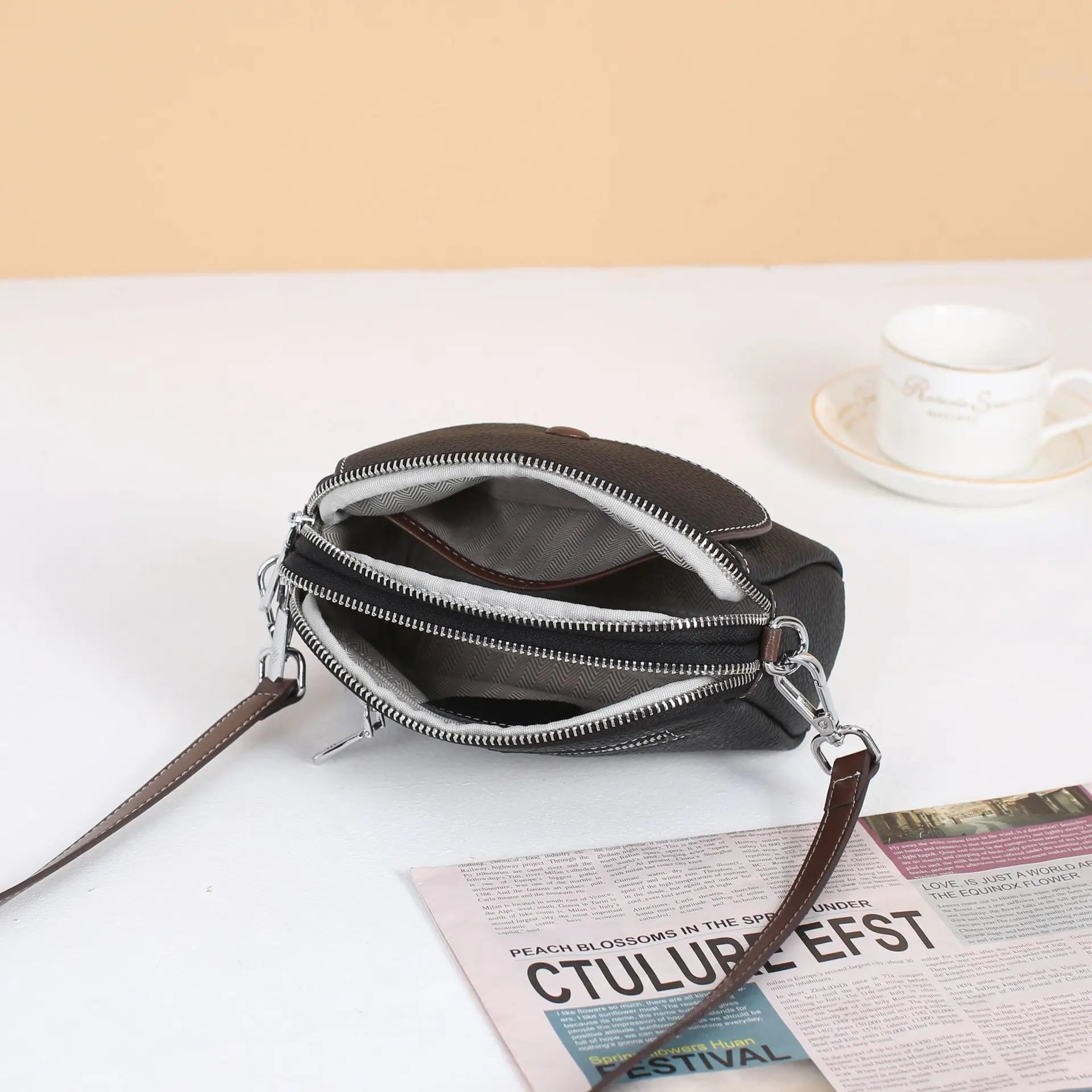 Women Small Leather Crossbody Bag Shoulder Sling Purse