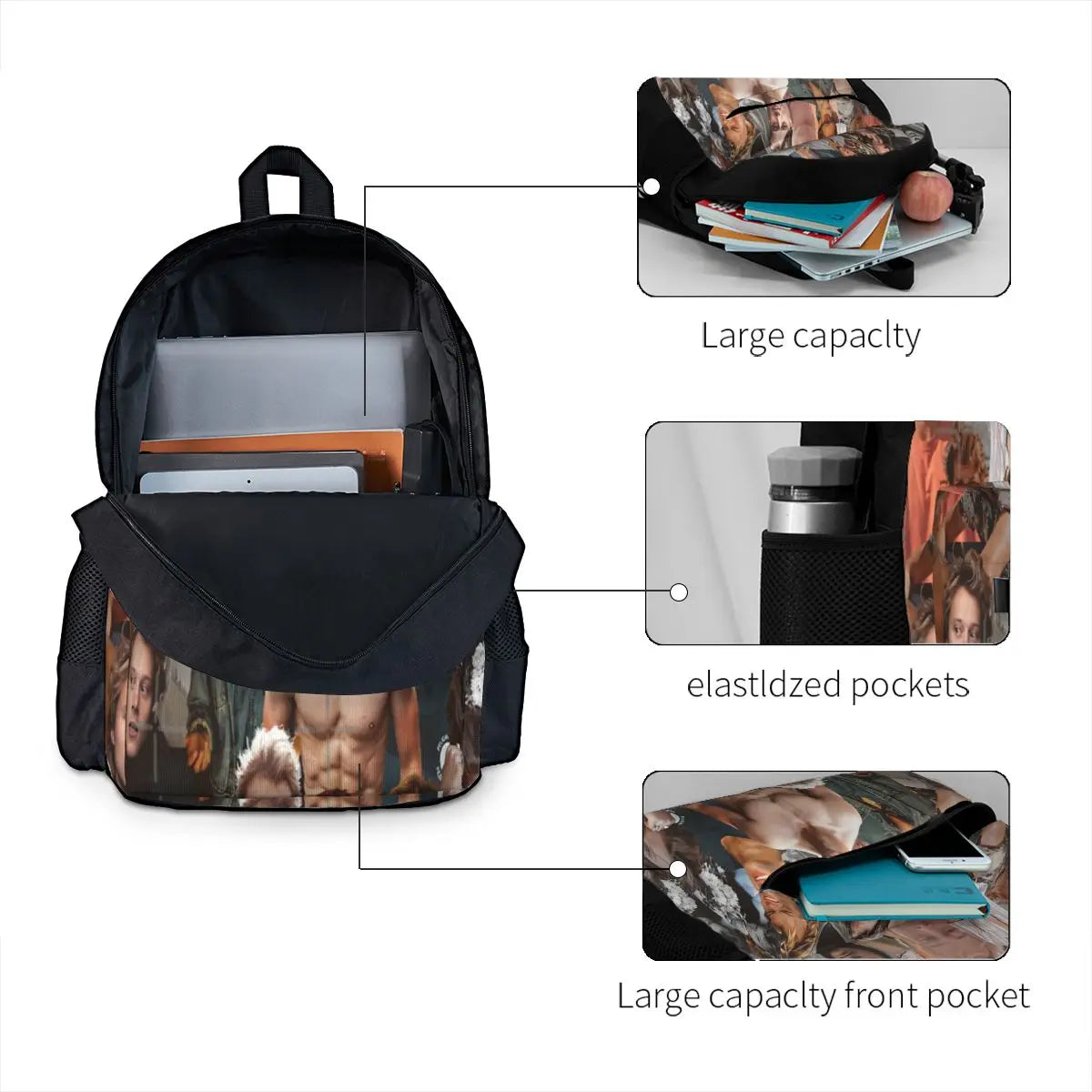 Rudy Pankow Photo Collage Backpacks Men's Backpacks Bags For Women