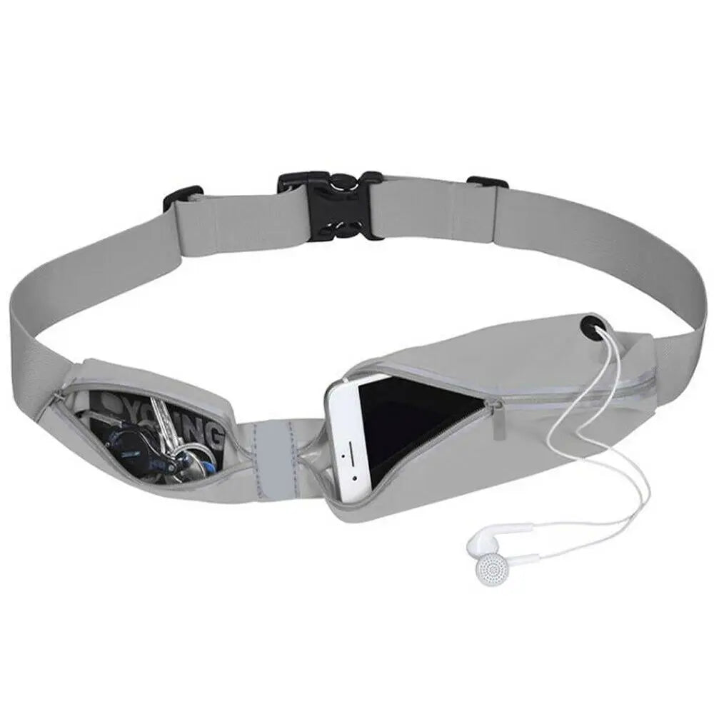 Waterproof Phone Belt Waist Pack Double Pocket Bag