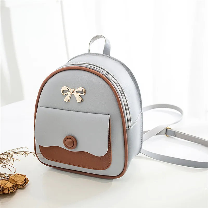 Women PU Leather Mini Backpack School Daypack For Teenage Girls Kids