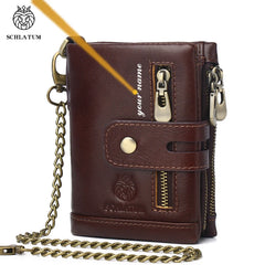 Engraved Name Men's Leather Wallet Picture Short Purse RFID Father's Gift