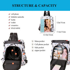 SCOFY Stripe Prints Backpack Purse for Women