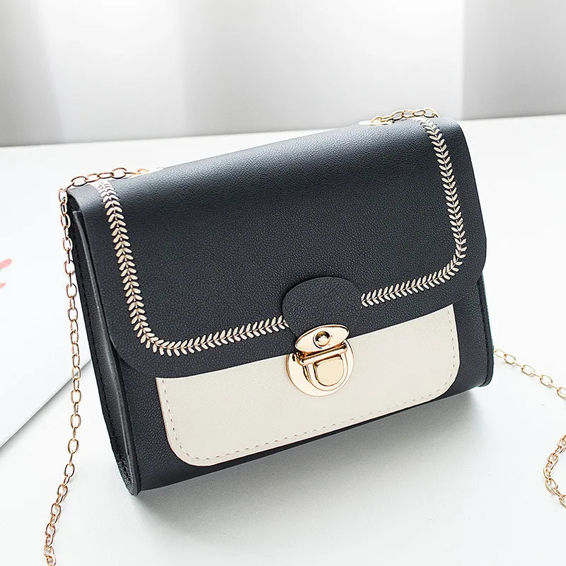Shiyun Winter Crossbody Bag Chain PU Leather Ladies Messenger Bag