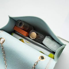 Shiyun Winter Crossbody Bag Chain PU Leather Ladies Messenger Bag
