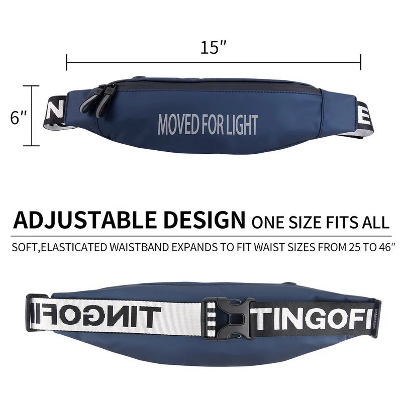 Waterproof Money Belt Bag for Sports Travel, Unisex Fanny Pack