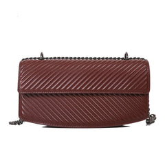 Striped Print Shoulder Handbags Female Travel Flap Small PU Leather Crossb