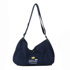 Denim Shoulder Bags for Women Solid Canvas Satchels Cotton Women Messenger Bags