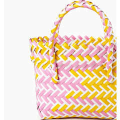 PVC Women Bucket Bag Canday Small Woven Handbag