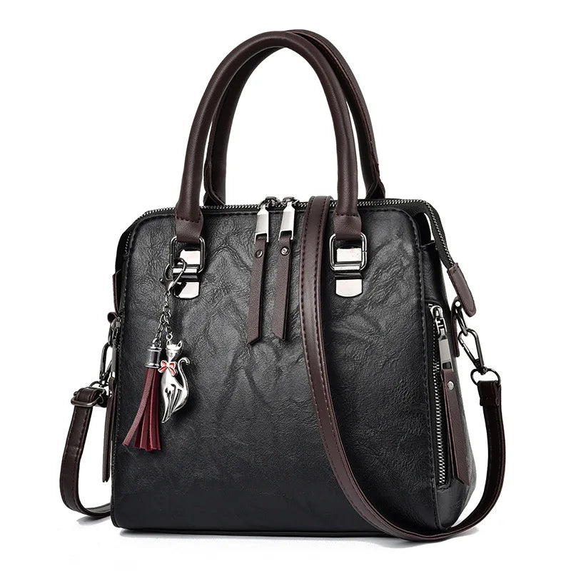Vintage Tote High Leather Shoulder Bag Ladies Travel Top-hand Bags