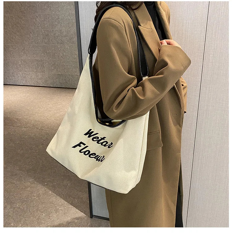 Retro Canvas Shoulder Bag Women's Tote Handbag