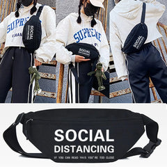 SOCIAL Letter Print Waist Bag Leisure Crossbody Fanny Pack