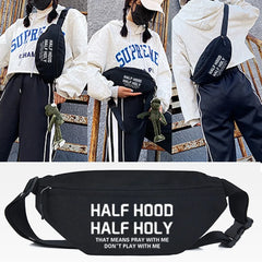 SOCIAL Letter Print Waist Bag Leisure Crossbody Fanny Pack